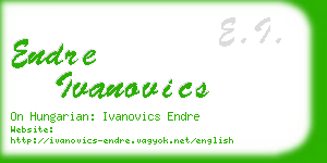 endre ivanovics business card